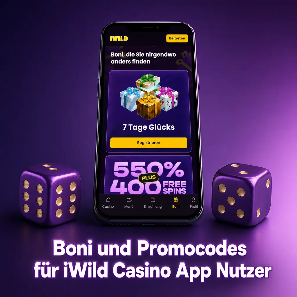iWild Casino App Bonus sichern: 200 Prozent bis 864 EUR, 100 Freispiele und Promocode-Feld