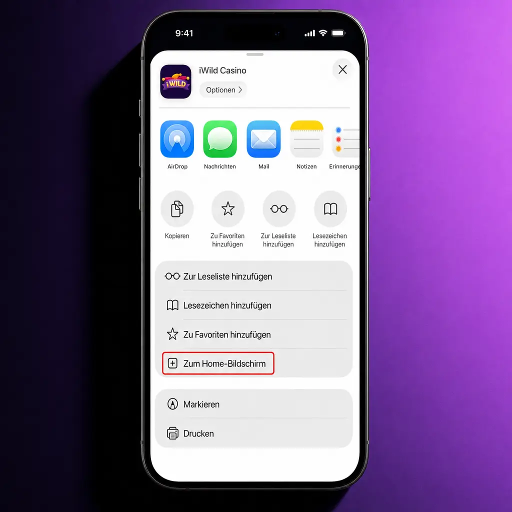 iPhone mit Schritt-für-Schritt-Anleitung zur iOS-Installation als Safari-Web-App oder App-Store-Download
