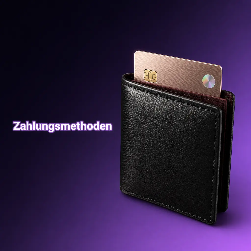 Tabelle der Zahlungsmethoden mit Visa, Mastercard, E-Wallets, Banküberweisung und Kryptowährungen
